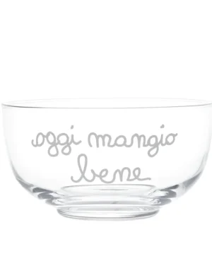 Simple Day Insalatiera in Vetro "Oggi mangio bene"