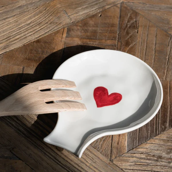 Simple Day Poggiamestoli Cuore Rosso Acquerello - immagine 2