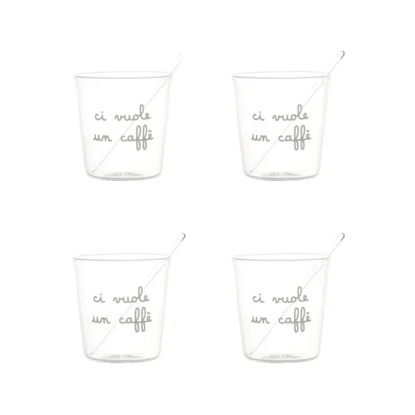 Simple Day Set 4 Bicchierini da Caffè "Ci vuole un caffè"