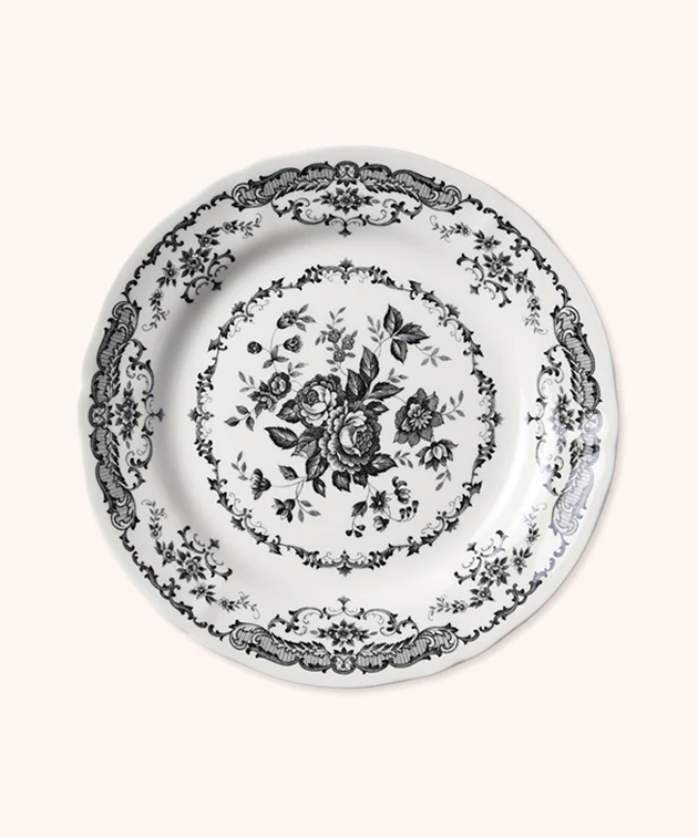 Servizio 6 posti tavola (18 pz) "Rose" nero Bitossi Home - immagine 4