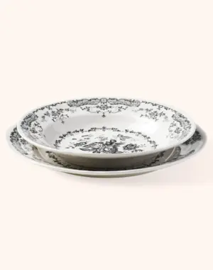 Servizio 6 posti tavola (18 pz) "Rose" nero Bitossi Home