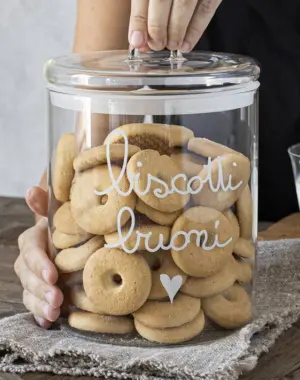 Simple Day Biscottiera in Vetro "Biscotti buoni"