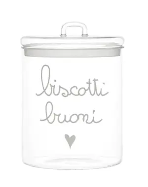 Simple Day Biscottiera in Vetro "Biscotti buoni"