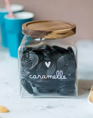 Simple Day Barattolo con tappo in legno "Caramelle"